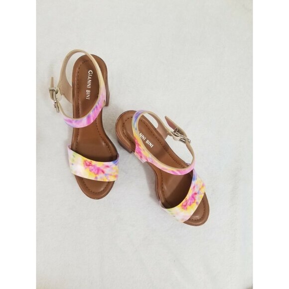 Gianni Bini Women's size 8 M Chunky High Heels Sandals Shoes Tie Dye 211 - Picture 6 of 6